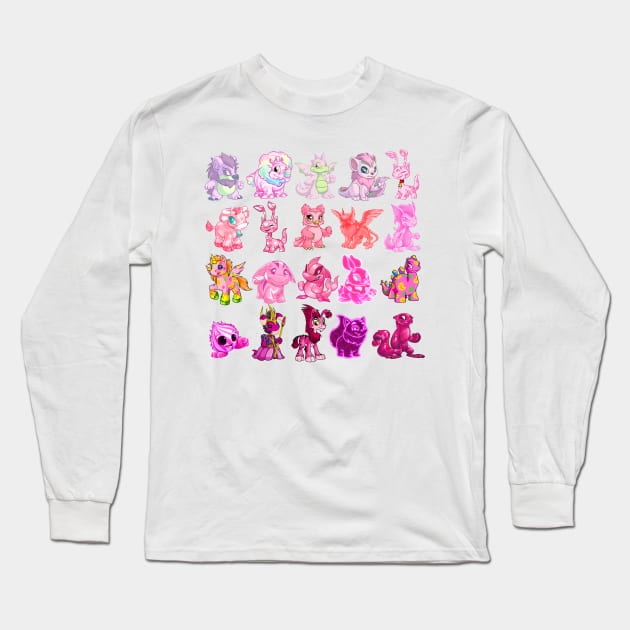 Pink Neopets Long Sleeve T-Shirt by Curious Sausage